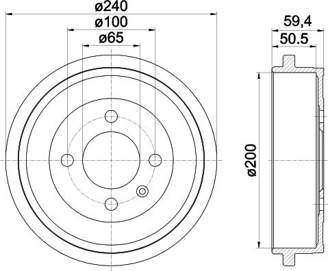 HELLA 8DT 355 301-571 - Тормозной барабан unicars.by