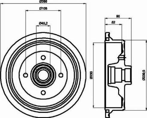 HELLA 8DT 355 301-681 - Тормозной барабан unicars.by