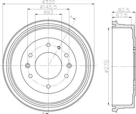 HELLA 8DT 355 301-051 - Тормозной барабан unicars.by