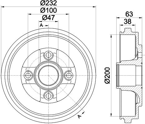 HELLA 8DT 355 301-031 - Тормозной барабан unicars.by