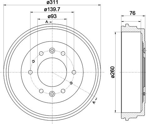 HELLA 8DT 355 301-841 - Тормозной барабан unicars.by