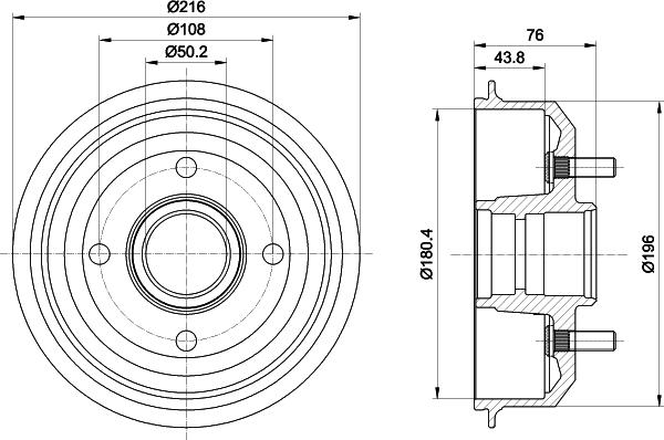 HELLA 8DT 355 301-331 - Тормозной барабан unicars.by