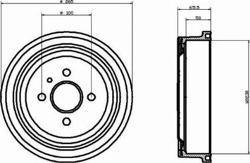 HELLA 8DT 355 301-201 - Тормозной барабан unicars.by