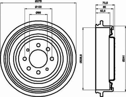 HELLA 8DT 355 301-271 - Тормозной барабан unicars.by