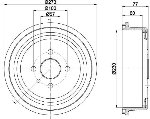 HELLA 8DT 355 303-451 - Тормозной барабан unicars.by