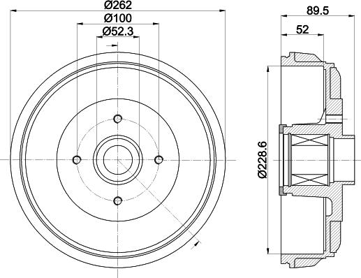 HELLA 8DT 355 303-411 - Тормозной барабан unicars.by