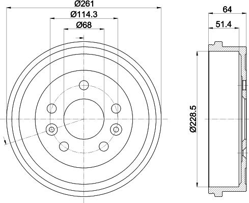 HELLA 8DT 355 303-151 - Тормозной барабан unicars.by