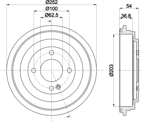 HELLA 8DT 355 303-301 - Тормозной барабан unicars.by