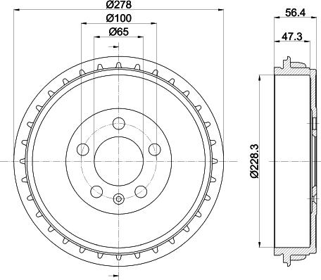 HELLA 8DT 355 303-251 - Тормозной барабан unicars.by