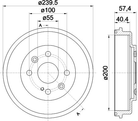 HELLA 8DT 355 302-491 - Тормозной барабан unicars.by