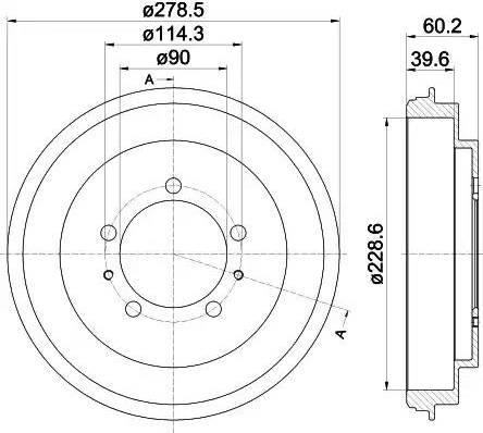 HELLA 8DT 355 302-431 - Тормозной барабан unicars.by