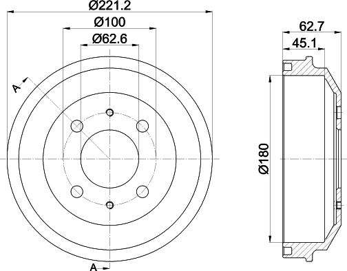 HELLA 8DT 355 302-681 - Тормозной барабан unicars.by