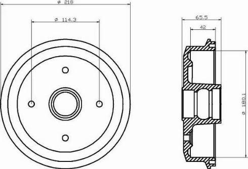 HELLA 8DT355302321 - Тормозной барабан unicars.by