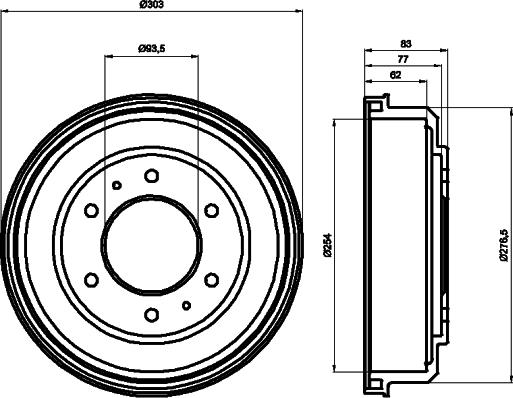 HELLA 8DT 355 302-291 - Тормозной барабан unicars.by