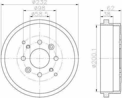 HELLA 8DT 355 302-241 - Тормозной барабан unicars.by