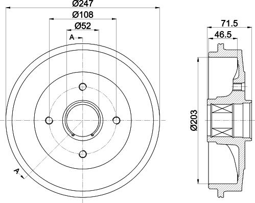 HELLA 8DT 355 302-791 - Тормозной барабан unicars.by