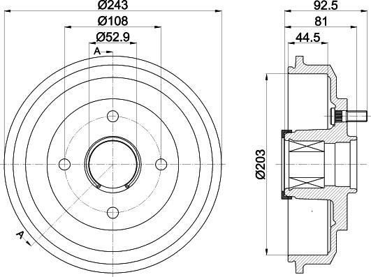 HELLA 8DT 355 302-751 - Тормозной барабан unicars.by