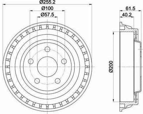 HELLA 8DT 355 302-701 - Тормозной барабан unicars.by