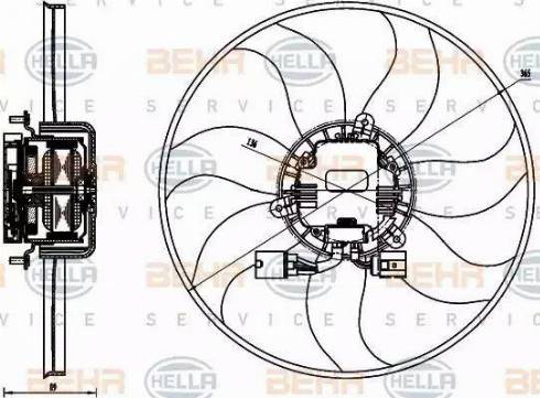 HELLA 8EW 351 040-071 - Вентилятор, охлаждение двигателя unicars.by