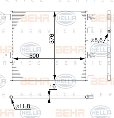 HELLA 8FC 351 008-664 - Конденсатор кондиционера unicars.by