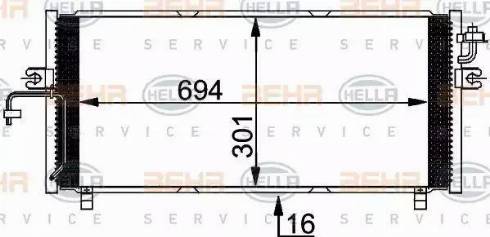 HELLA 8FC 351 038-491 - Конденсатор кондиционера unicars.by