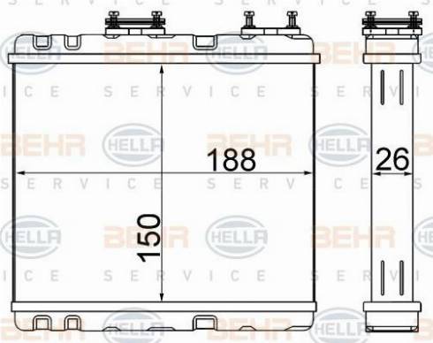 HELLA 8FH 351 511-554 - Теплообменник, отопление салона unicars.by