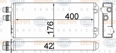 HELLA 8FH 351 511-574 - Теплообменник, отопление салона unicars.by