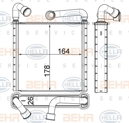 HELLA 8FH 351 511-634 - Теплообменник, отопление салона unicars.by