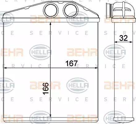 HELLA 8FH 351 000-501 - Теплообменник, отопление салона unicars.by