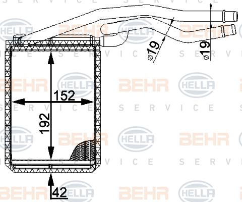 HELLA 8FH 351 001-641 - Теплообменник, отопление салона unicars.by