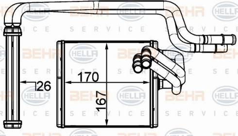 HELLA 8FH 351 315-604 - Теплообменник, отопление салона unicars.by