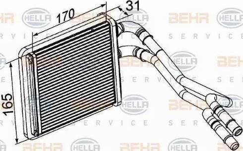 HELLA 8FH 351 315-601 - Теплообменник, отопление салона unicars.by