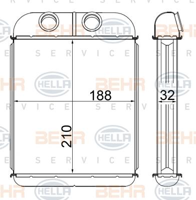 HELLA 8FH 351 315-384 - Теплообменник, отопление салона unicars.by