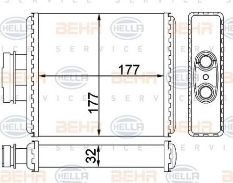 HELLA 8FH 351 311-114 - Теплообменник, отопление салона unicars.by