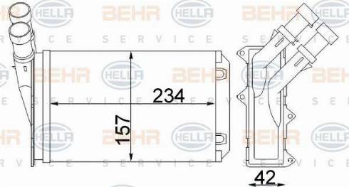 HELLA 8FH 351 311-284 - Теплообменник, отопление салона unicars.by