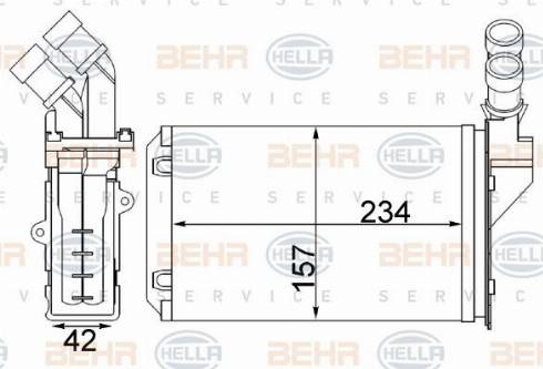 HELLA 8FH 351 331-404 - Теплообменник, отопление салона unicars.by