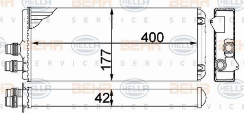 HELLA 8FH 351 331-434 - Теплообменник, отопление салона unicars.by