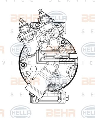 HELLA 8FK 351 009-471 - Компрессор кондиционера unicars.by