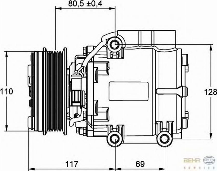 HELLA 8FK 351 109-201 - Компрессор кондиционера unicars.by