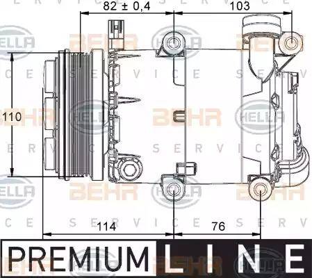 HELLA 8FK 351 113-461 - Компрессор кондиционера unicars.by