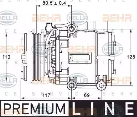 HELLA 8FK 351 113-411 - Компрессор кондиционера unicars.by