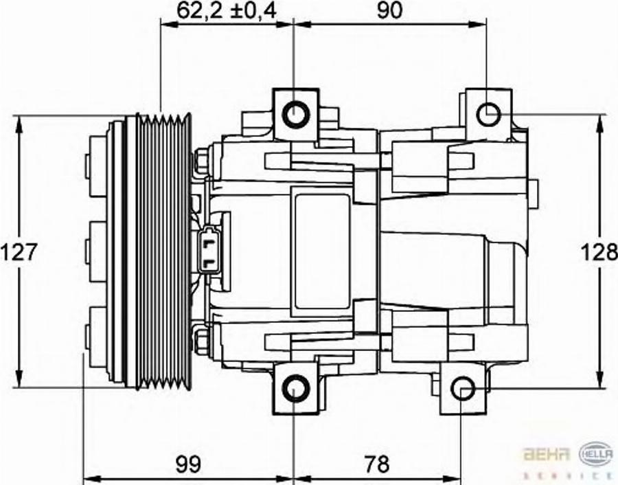 HELLA 8FK351113431 - Компрессор кондиционера unicars.by