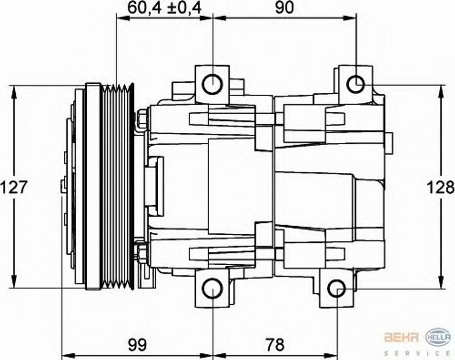 HELLA 8FK 351 113-081 - Компрессор кондиционера unicars.by