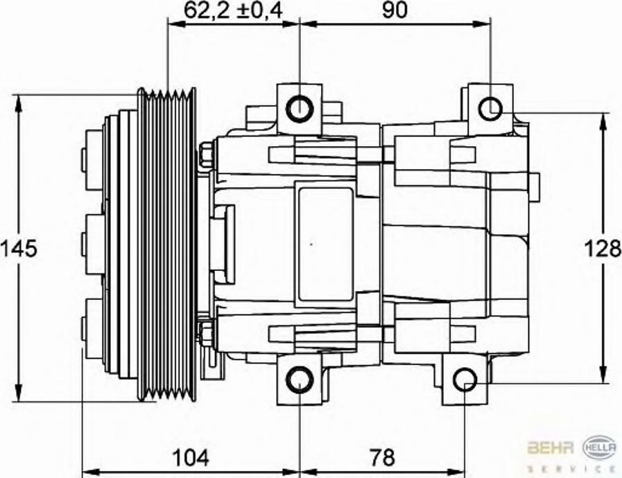 HELLA 8FK351113361 - Компрессор кондиционера unicars.by