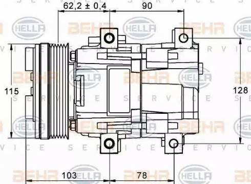 HELLA 8FK 351 113-301 - Компрессор кондиционера unicars.by