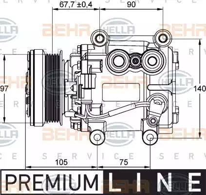 HELLA 8FK 351 134-491 - Компрессор кондиционера unicars.by