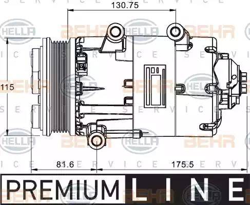 HELLA 8FK 351 334-051 - Компрессор кондиционера unicars.by