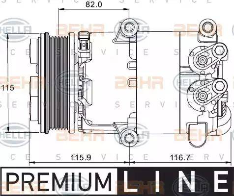 HELLA 8FK 351 334-061 - Компрессор кондиционера unicars.by