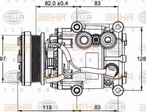 HELLA 8FK 351 334-001 - Компрессор кондиционера unicars.by