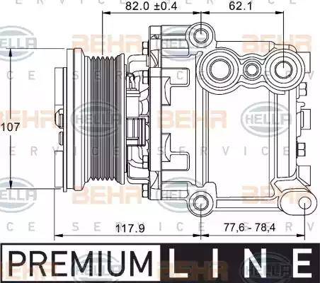 HELLA 8FK 351 334-081 - Компрессор кондиционера unicars.by